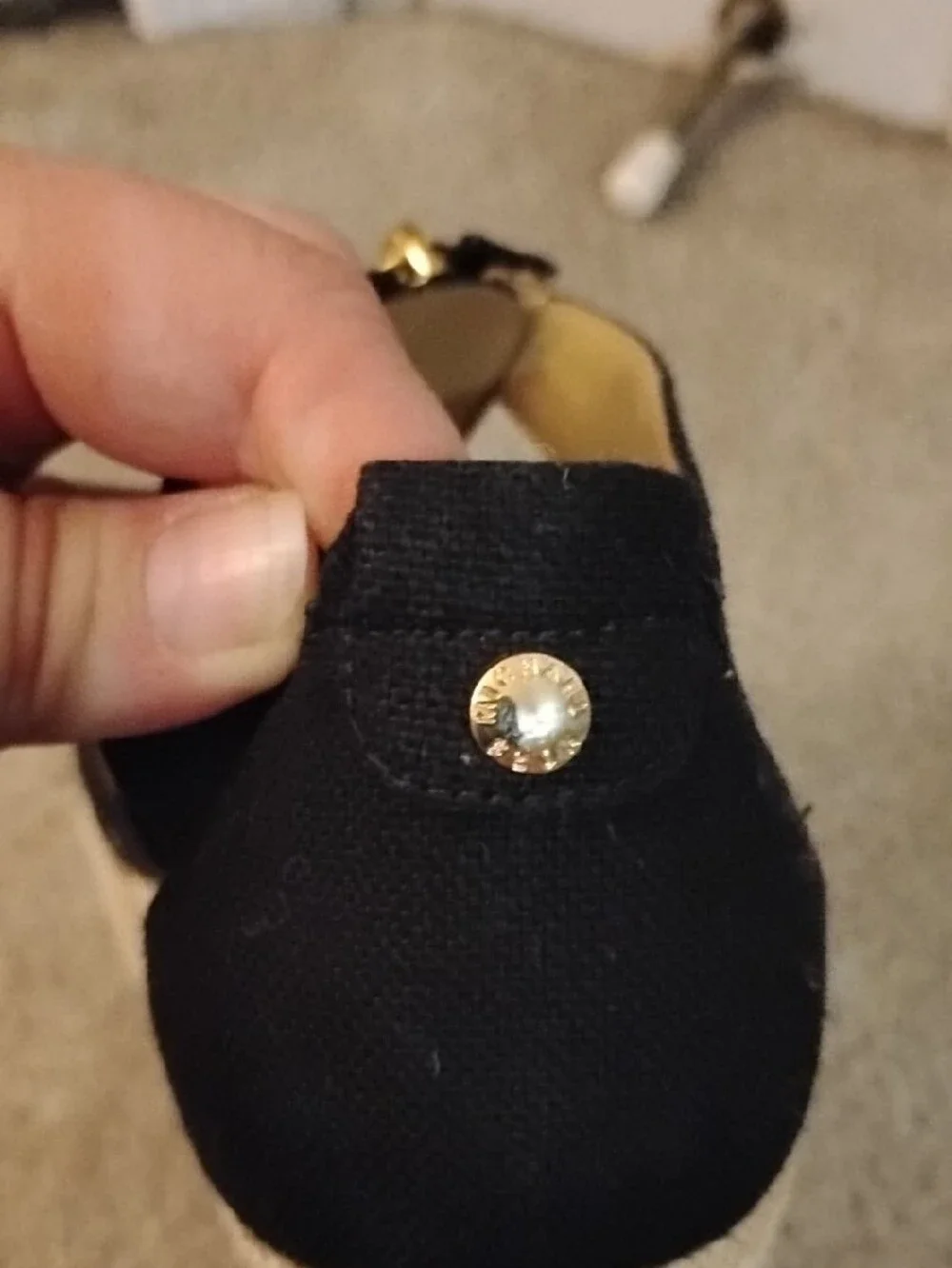 Michael Kors Black Wedge Sandals with Gold Zipper Detail/ Open To Offers